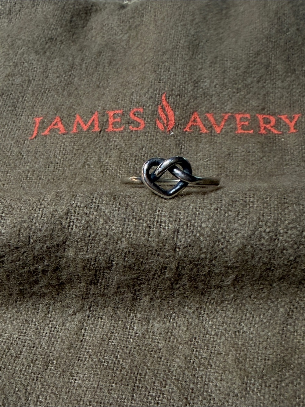 James Avery Delicate Heart Knot Ring size 5